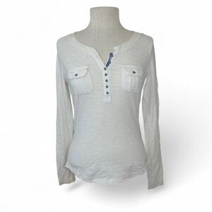 Aeropostale white henley long sleeve y2k